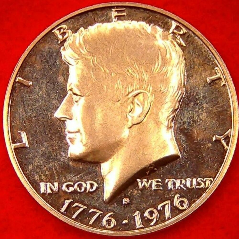 1976 S Kennedy Bicentennial Silver Half Dollar AU Proof 50c Coin - Lot 194